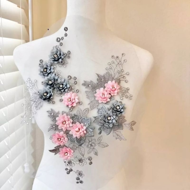 lace bordir bunga 3d design import