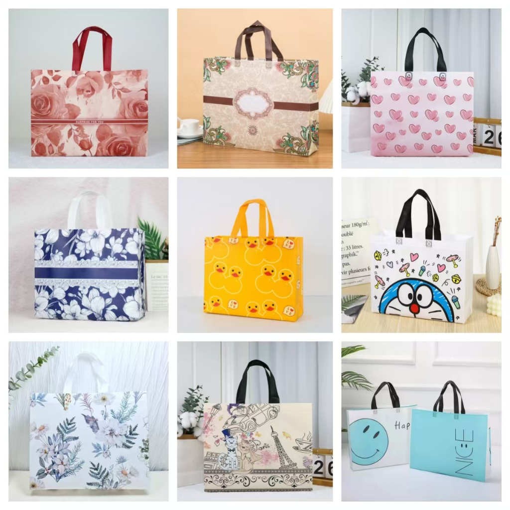 

Tas Belanja / Tote Bag Spunbond/ Goodie Bag Spunbond /Tas Spunbond /Kain Motif Premium Kantong Jumbo Tas Kado Gift W WFB-08