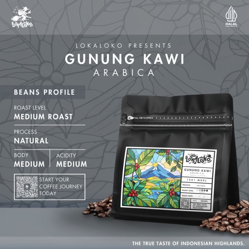 

Biji Kopi Arabica Kawi Natural 1 Kg | Biji Bubuk Coffee Arabika Roasted Beans | Lokaloko Highland Series