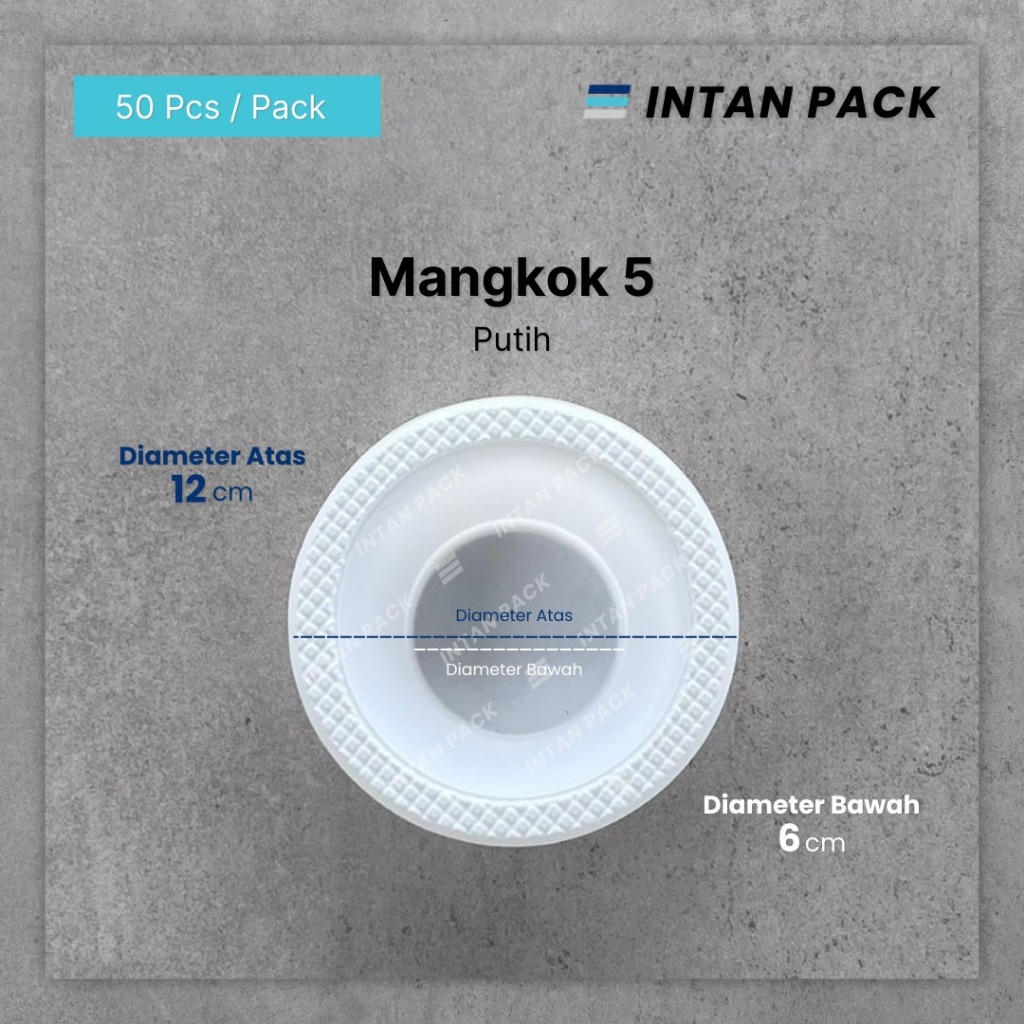 Mangkok Plastik Putih Mangkok Kecil M5 (isi 50 pcs)