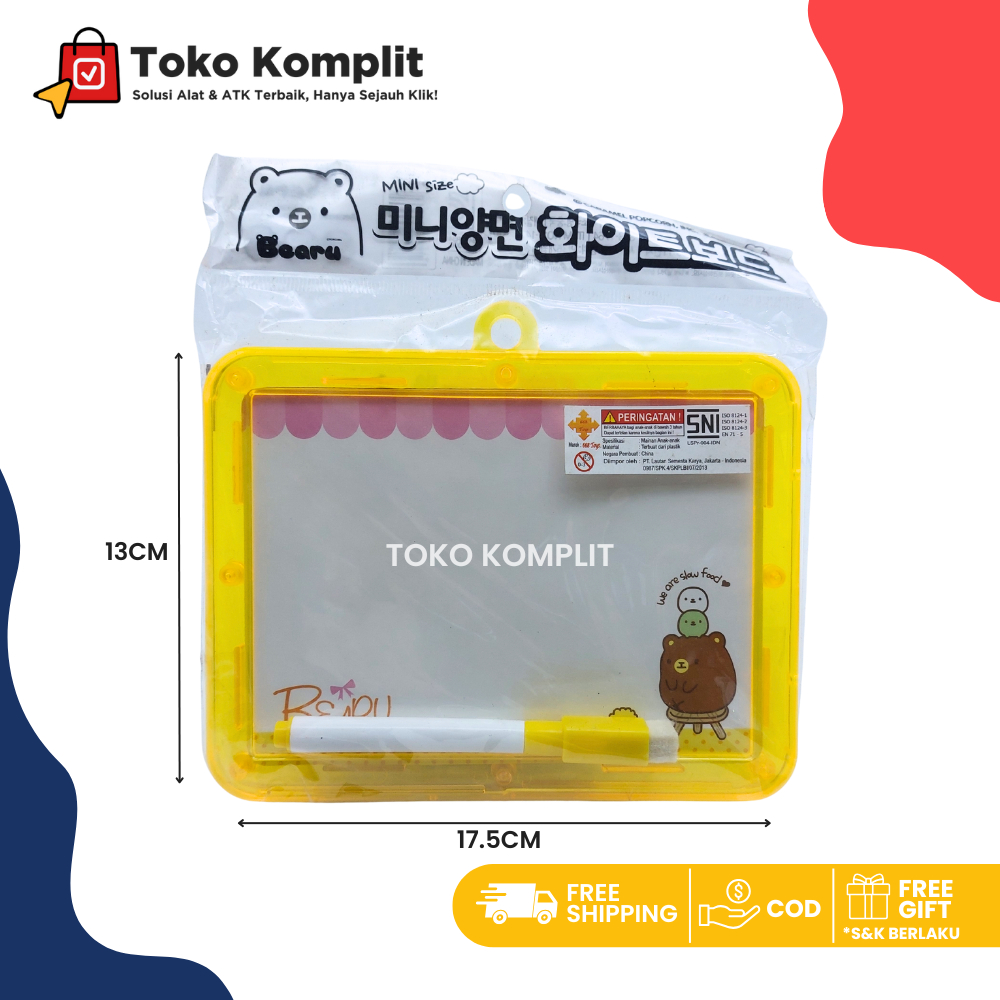 

Komplit - Papan tulis mini mainan/whiteboard for kids /Karakter lucu/papan Tulis Belajar Menulis