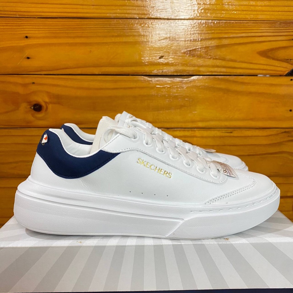 SEPATU SKECHERS PRIA SKECHERS CORDOVA CLASSIC LIGHTO 232858 LEATHER WHITE NAVY KULIT SPORTY CASUAL N
