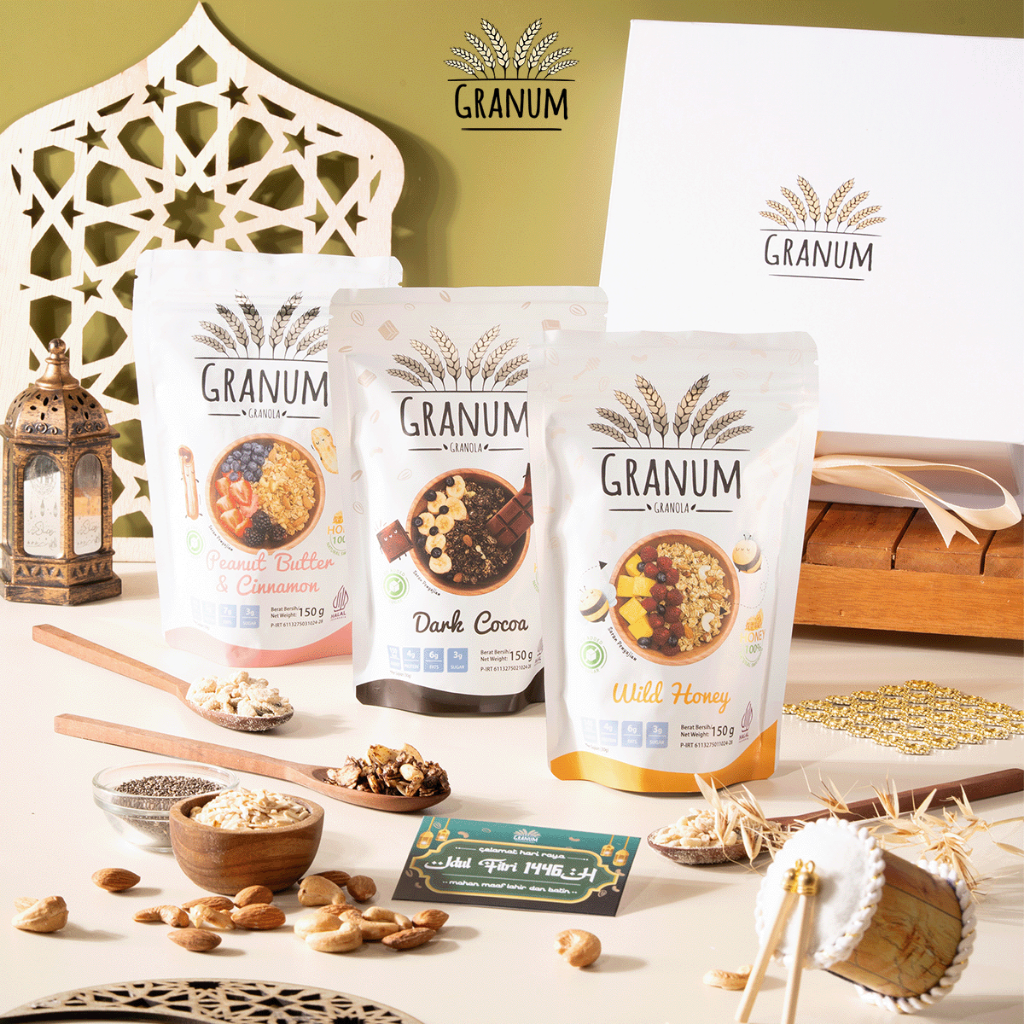 

Granum Hampers - Isi 3 pcs Granum 150 gr (Wild Honey, Dark Cocoa, Peanut Butter & Cinnamon)