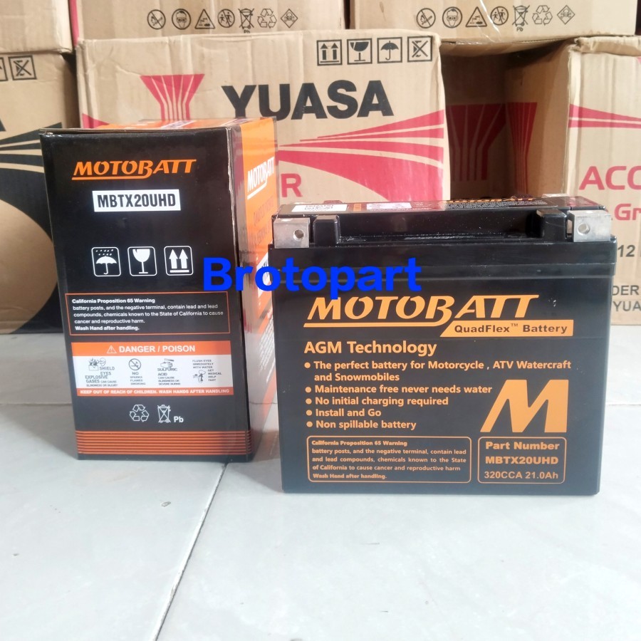 Aki Motor Honda Gold Wing GL 1800 Stryker MOTOBATT MBTX20UHD Aki kering Gel