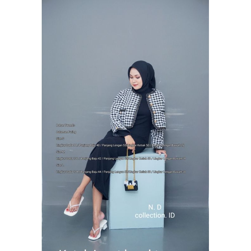 BLAZER TWEED HOUNDSTOODTH CROP KOREA IMPORT 100%