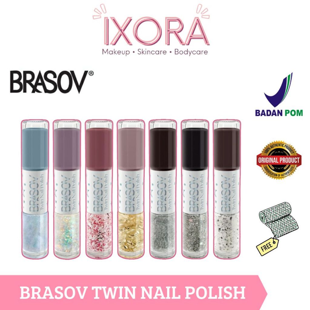 BRASOV Cat Kuku 2in1 2 x 6 ML Twin Nail Polish | BRASOV TWIN | Kutek Twin