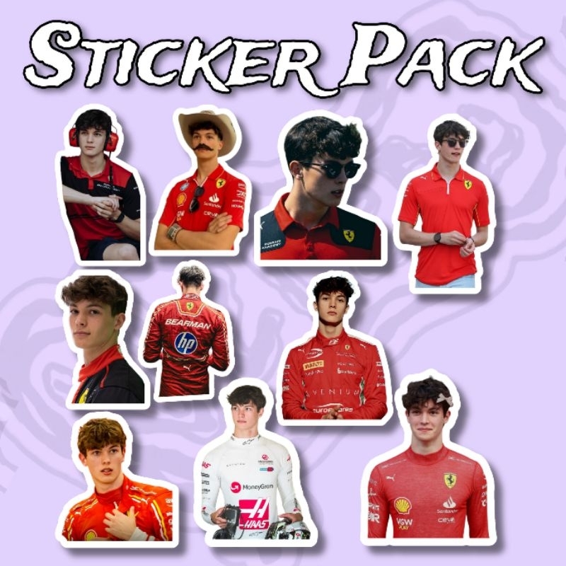 

Sticker F1 Ollie Bearman Pack isi 10 pcs vinyl waterproof