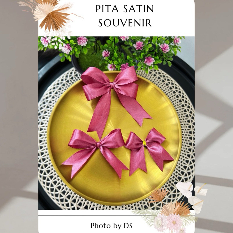 DS - Pita Satin Jadi/Siap Pakai/ Pita Satin Souvenir/Hampers Pita kecil