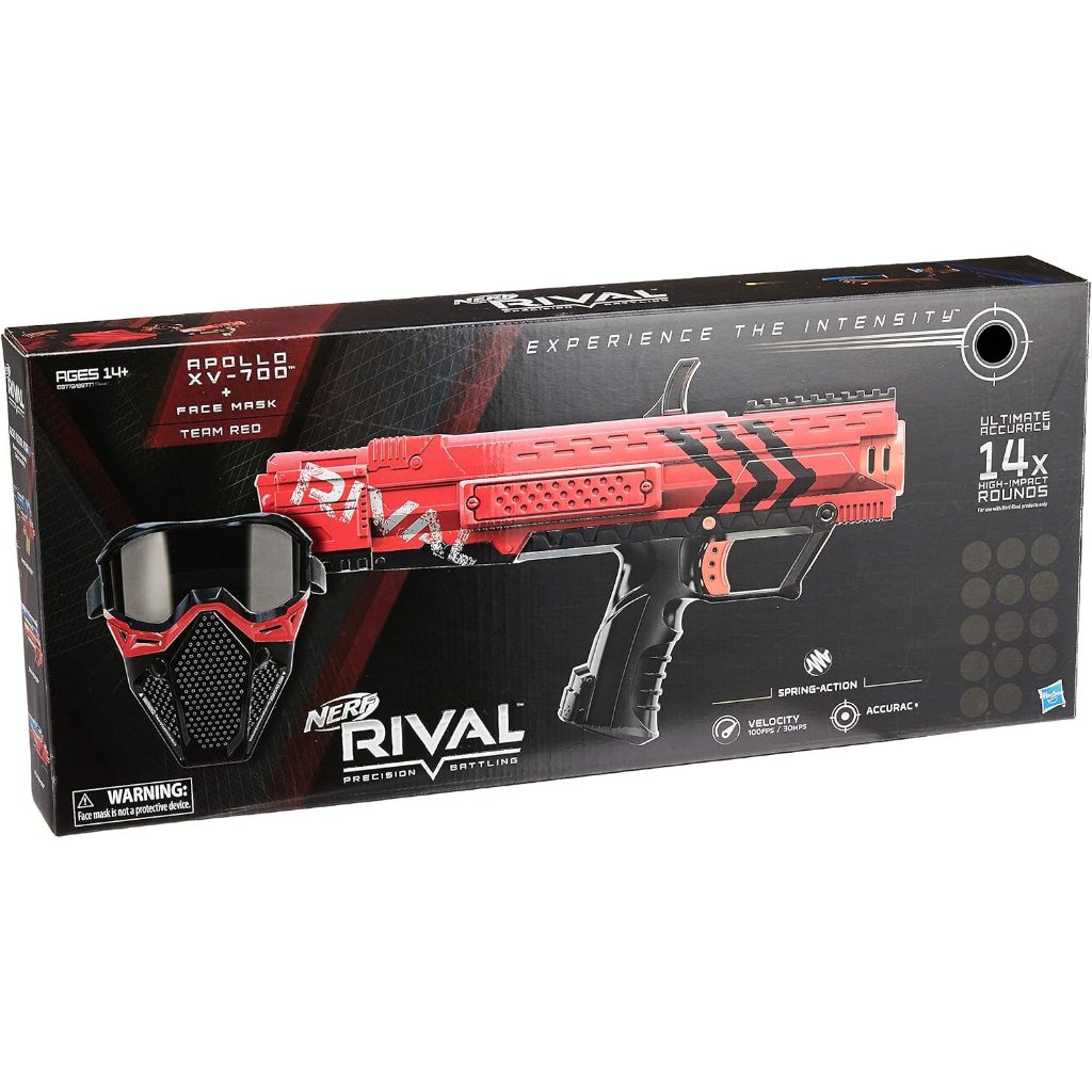 Nerf Rival Apollo XV-700 Blaster with Face Mask Red, 14 Rounds