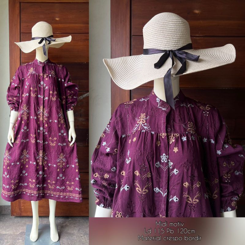 NEW COLLECTION MIDI KATUN / LONG TUNIK KATUN / LONG TUNIK KATUN/CRESPO MOTIF BORDIR