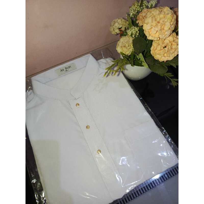 Baju Muslim Assufi/Taqwa Assufi/Taqwa Putih Murah/Koko Putih/Baju Putih/Baju Muslim/Taqwa Alkhidmah