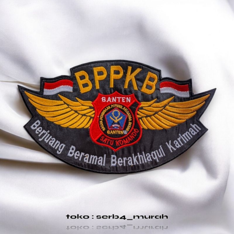 logo bordir WINGS BPPKB buat bagian belakang baju,kemeja,jaket dll.  bets,atribut, pacth bordir,embl