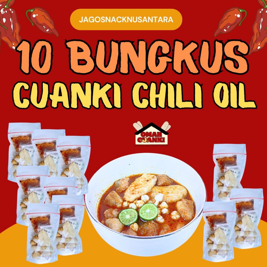 

PAKET HEMAT 10 BUNGKUS CUANKI INSTAN CHILI OIL KUAH KALDU - OMAH CUANKI