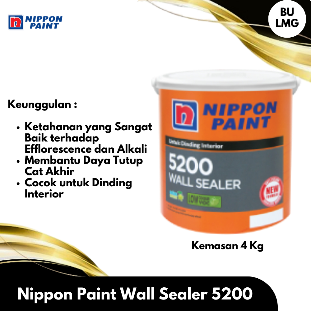 CAT DASAR TEMBOK 5200 WALL SEALER NIPPON PAINT 4 KG | Cat Dasar Tembok