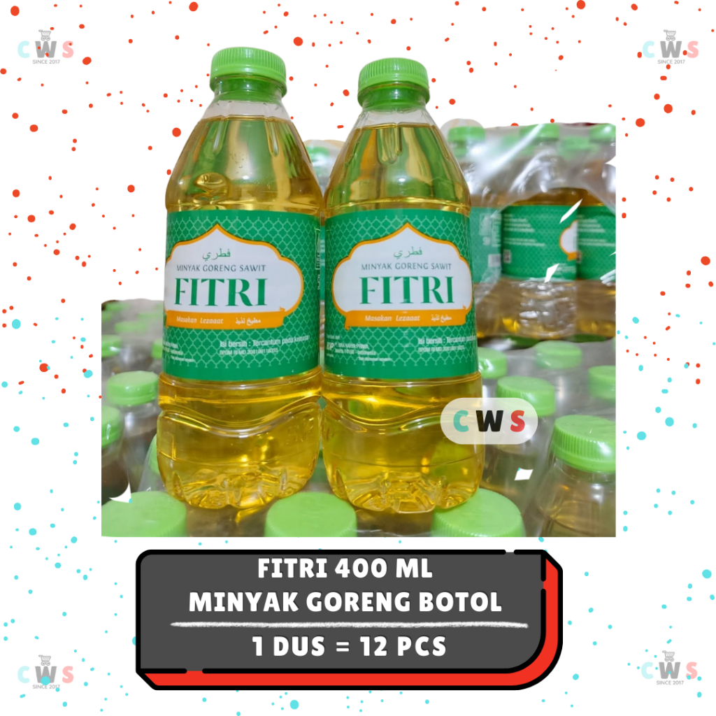 

FITRI 400 ML Minyak Goreng Sawit Hemat Berkualitas HALAL Kemasan Botol - 1 Dus / 12 Pcs