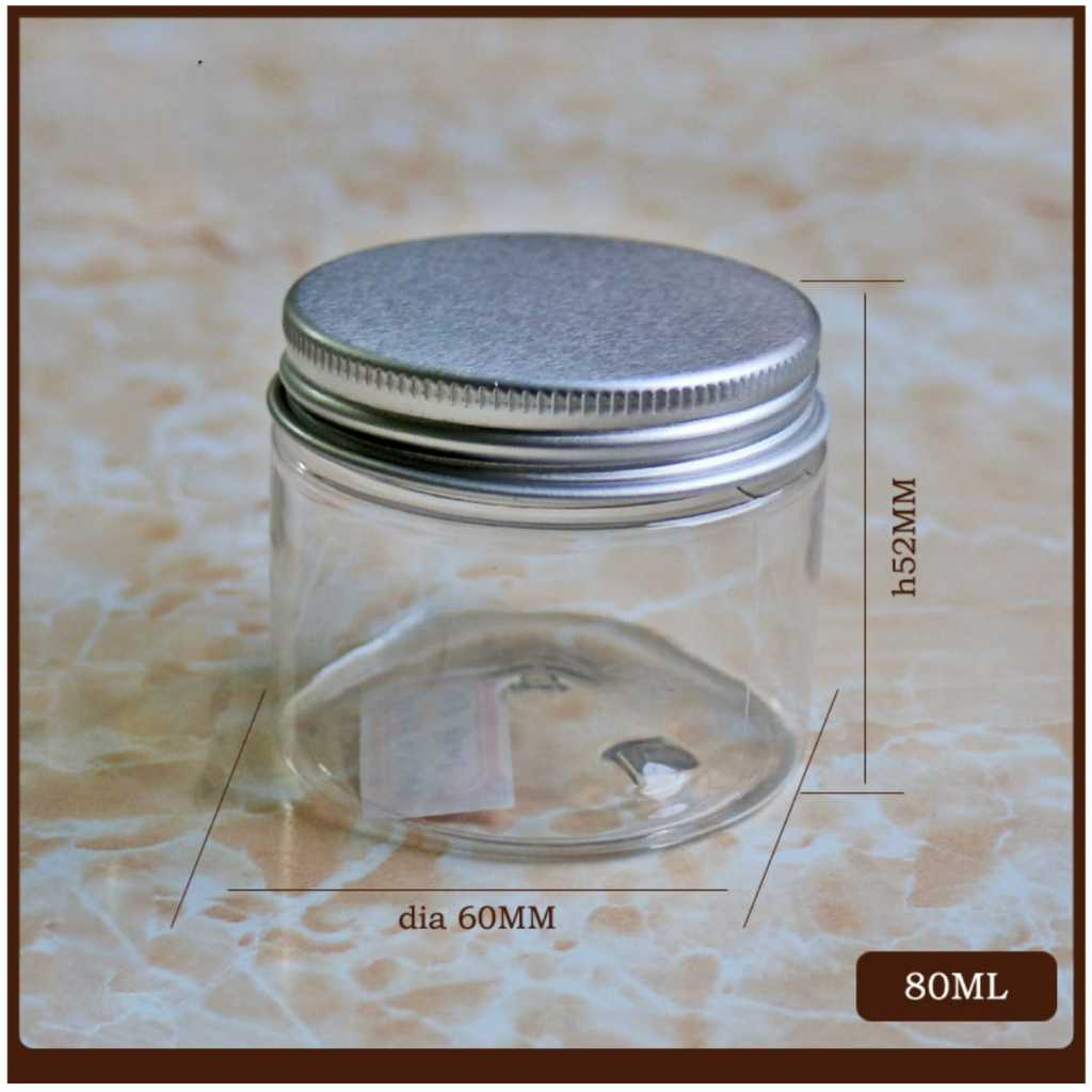 BOTOL TOPLES JAR PLASTIK TUTUP ALUMINIUM 80ML