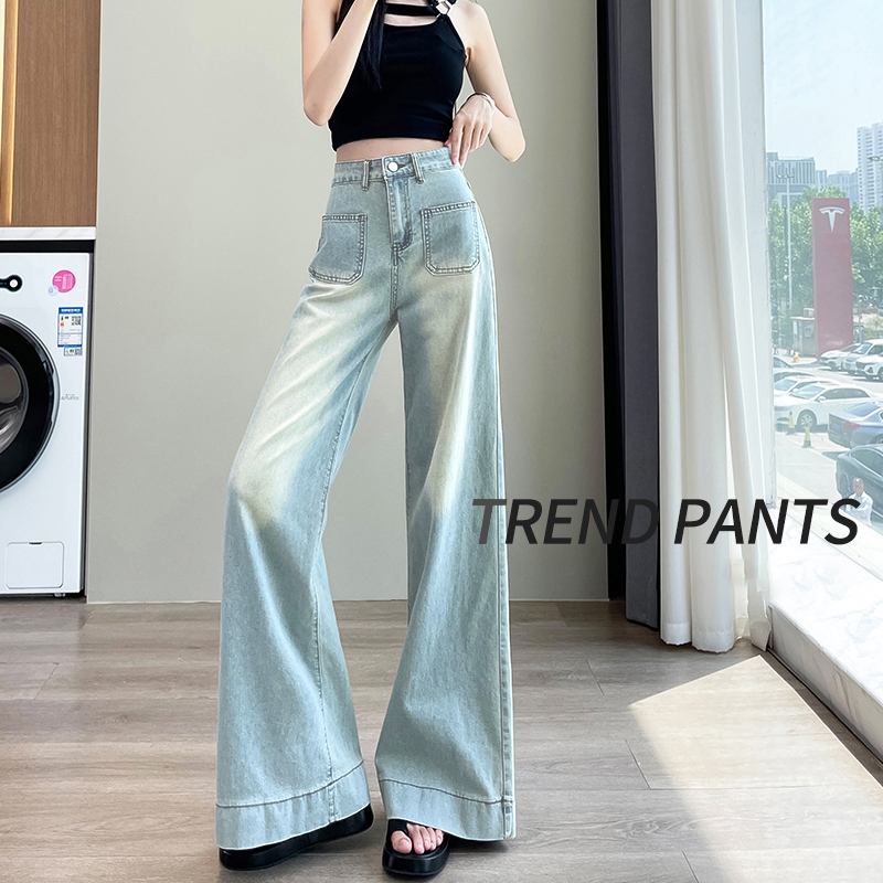 Baggy Jeans Panjang Wanita Celana Jeans Panjang Wanita Celana Kulot / Straight OOTD