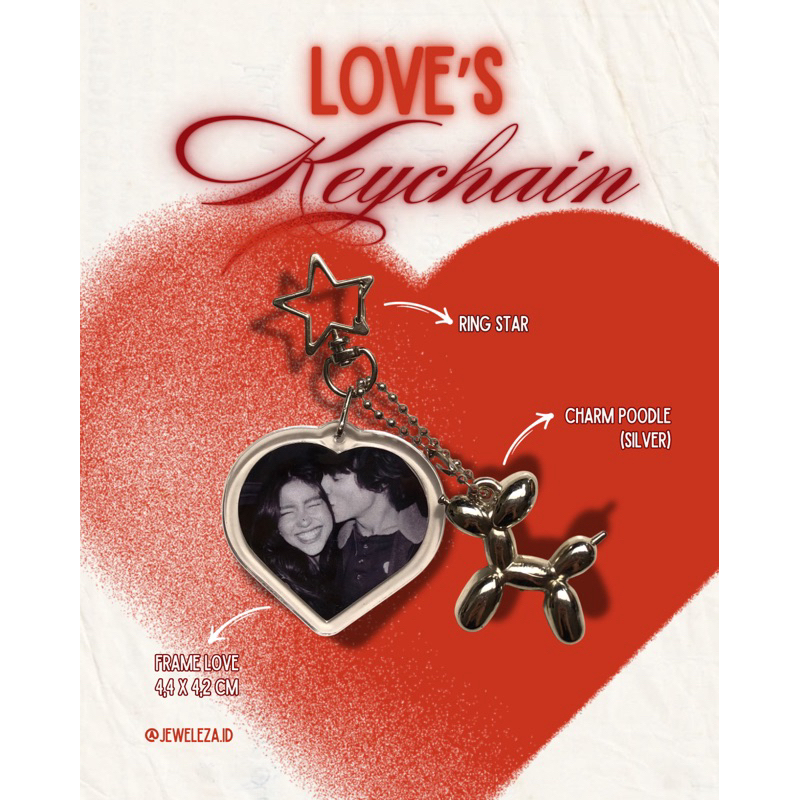 jeweleza.id | Love's Keychain Couple | Gantungan Kunci Foto Custom | Custom Gift | Valentine gift | 
