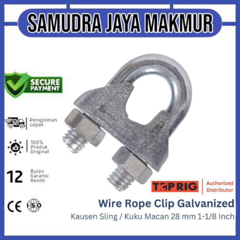 Wire Clip / Kuku Macan / Klem Sling Galvanized TOPRIG 28-30 mm