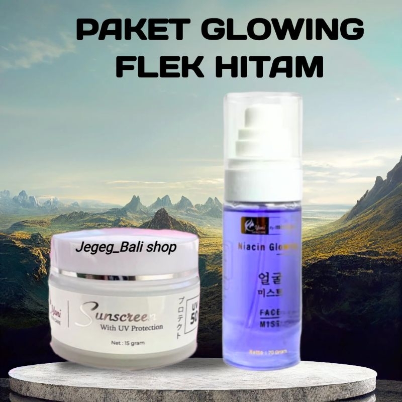 PAKET GLOWING SUNCREEN DAN FACEMIST YONISKINCARE