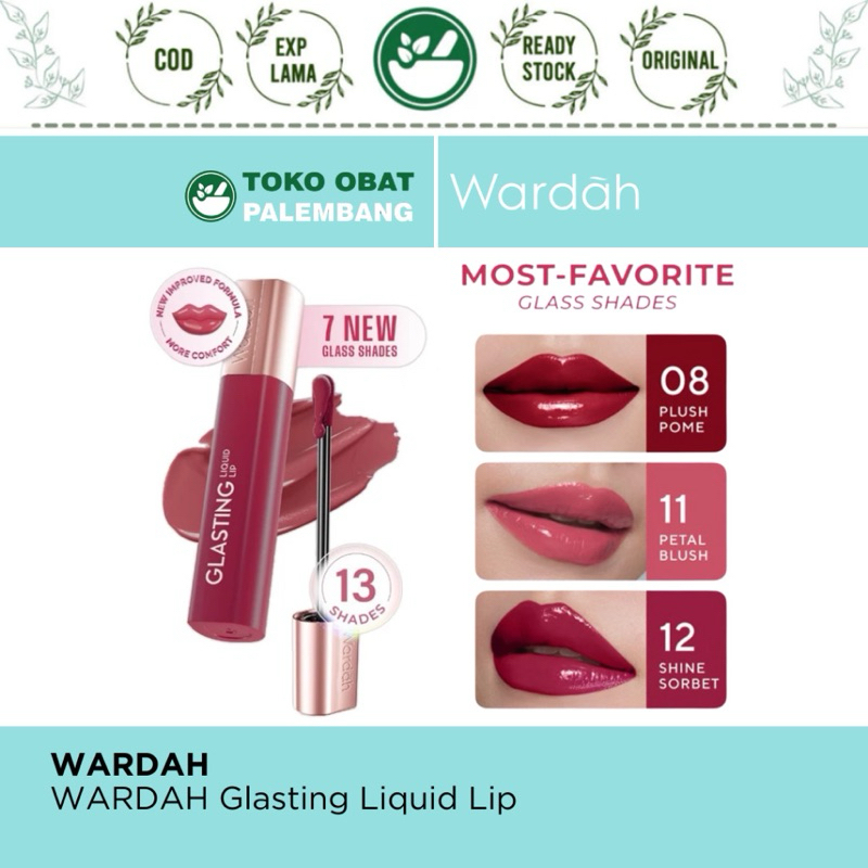 WARDAH GLASTING LIQUID LIP HI PIGMENTED GLASS COLOR TRANSFERPROOF LIP CREAM LIPSTICK CAIR LIP GLASS 