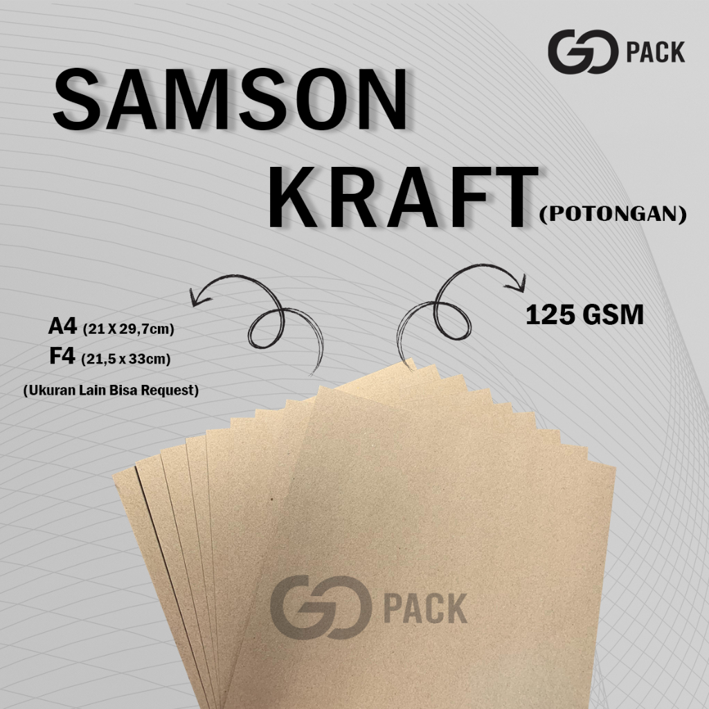 

Kertas Samson Kraft Dengan Ketebalan 125 Gsm, Ukuran A4 (21 X 29,7 Cm) dan F4 (21,5 X 33 Cm)