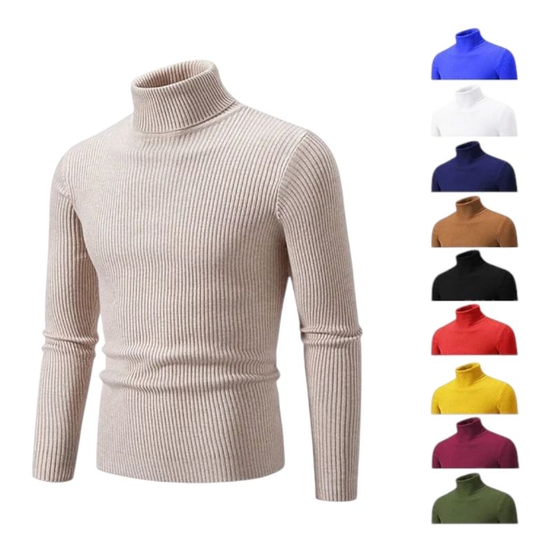 Kaos Turtle Neck Pria Wanita Baju Kerah Tinggi Unisex Manset Inner Knittwear