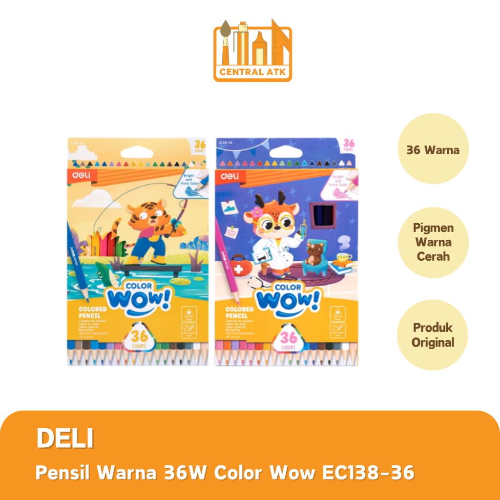 

COLOUR PENCIL / PENSIL WARNA DELI COLOR WOW 36 WARNA PANJANG EC138-36
