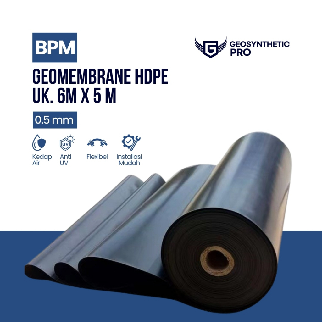 Geomembrane HDPE 0.5mm Roll 6x5m