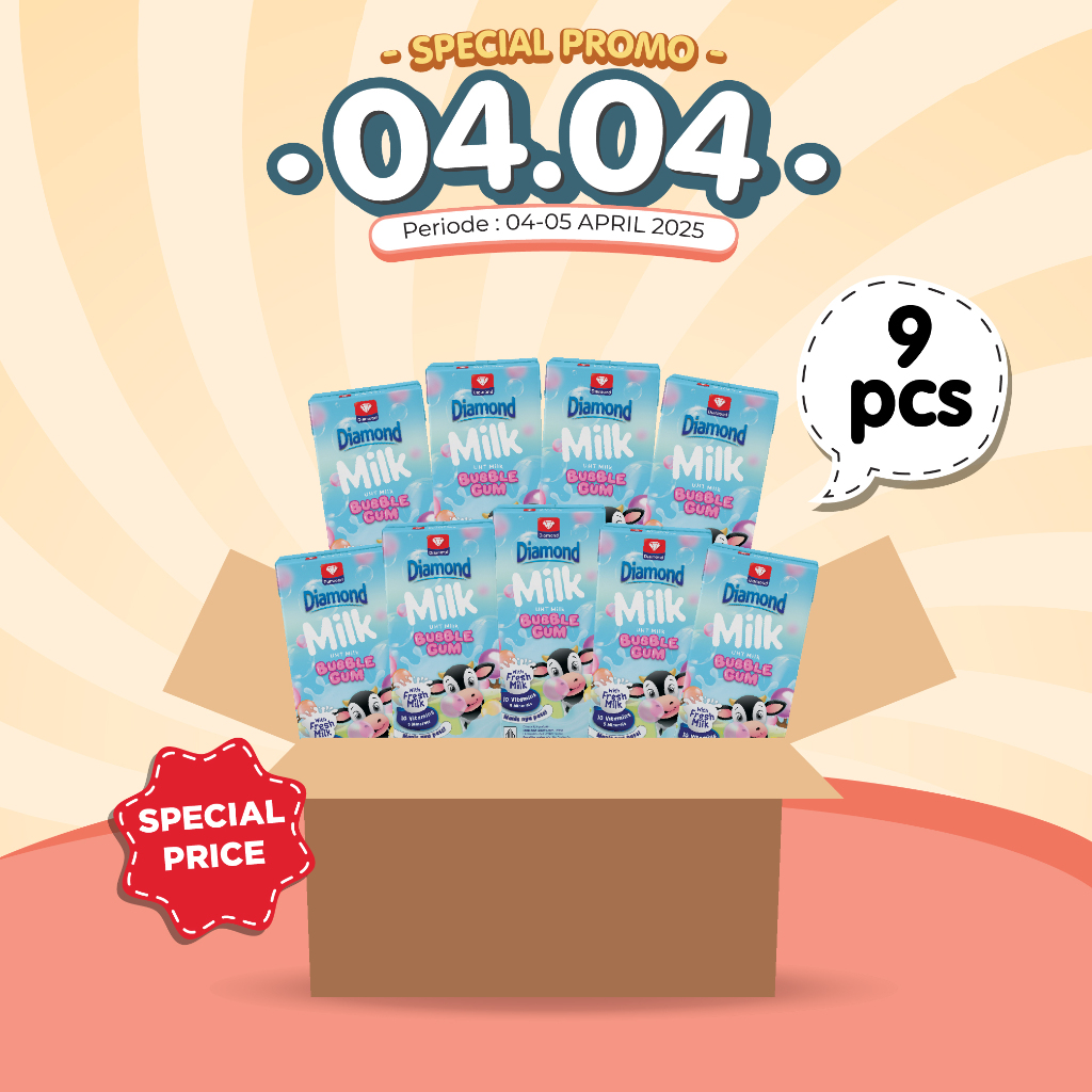 

PROMO SPECIAL PRICE DIAMOND UHT MILK BUBBLE GUM 200 ML