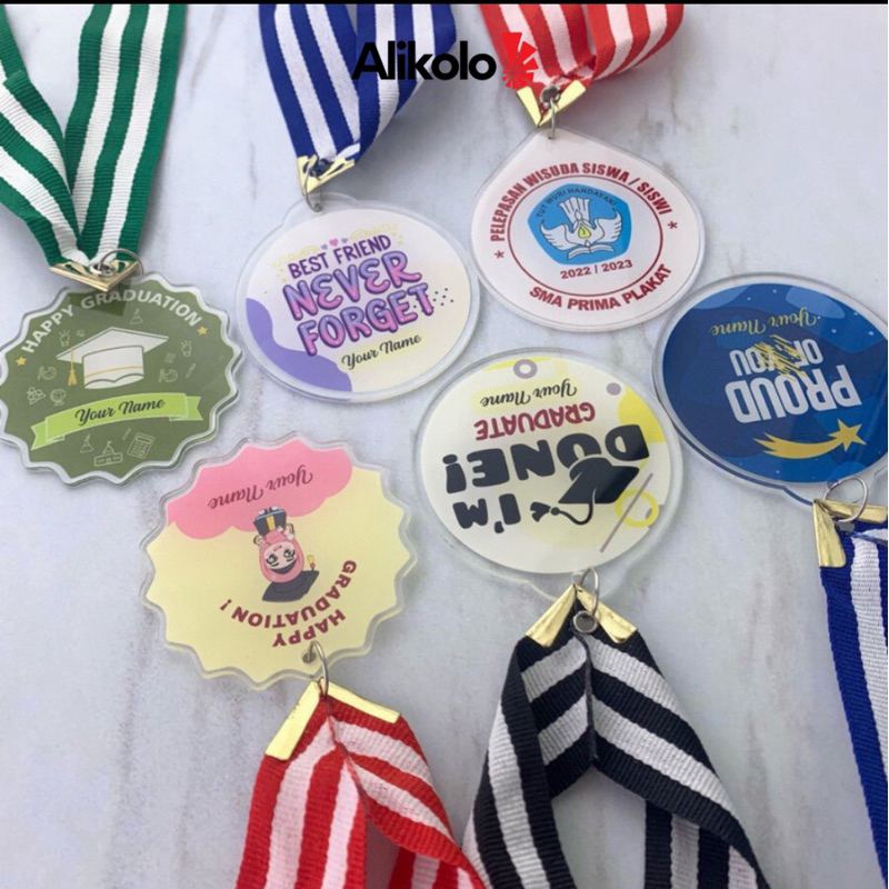Medali Custom Print UV akrilik 3mm Medali Wisuda Medali Graduation Medali Akrilik