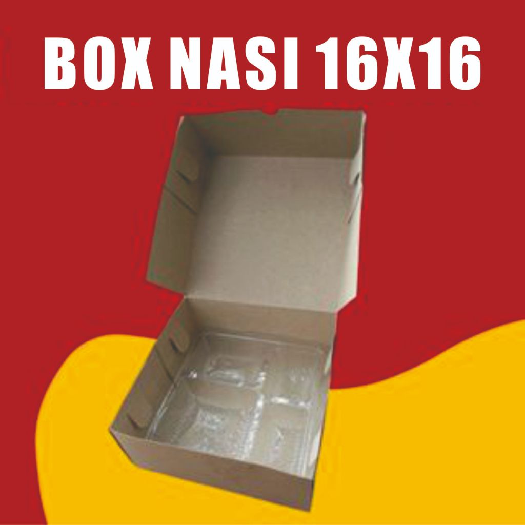 

Dus kemasan snack box nasi snack dan catering 16x16x7 bisa pakai mika ukuran 16x16