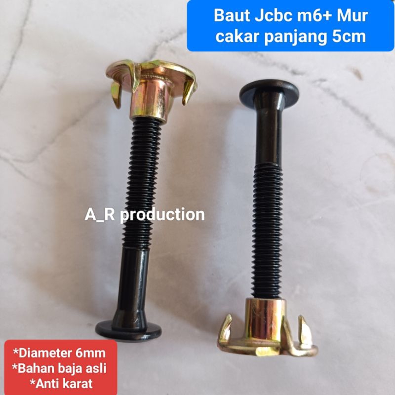 Baut cakar box speaker M6 panjang 5cm bahan baja asli baut jcbc M6x50 diameter 6mm cocok untuk baut 