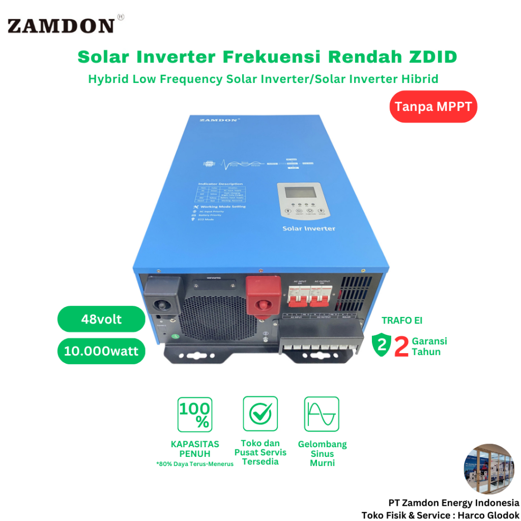 Zamdon Frekuensi Rendah 10KW/12.5KVA 48V Off grid hybrid inverter/UPS WiFi monitoring Garansi Dua Ta