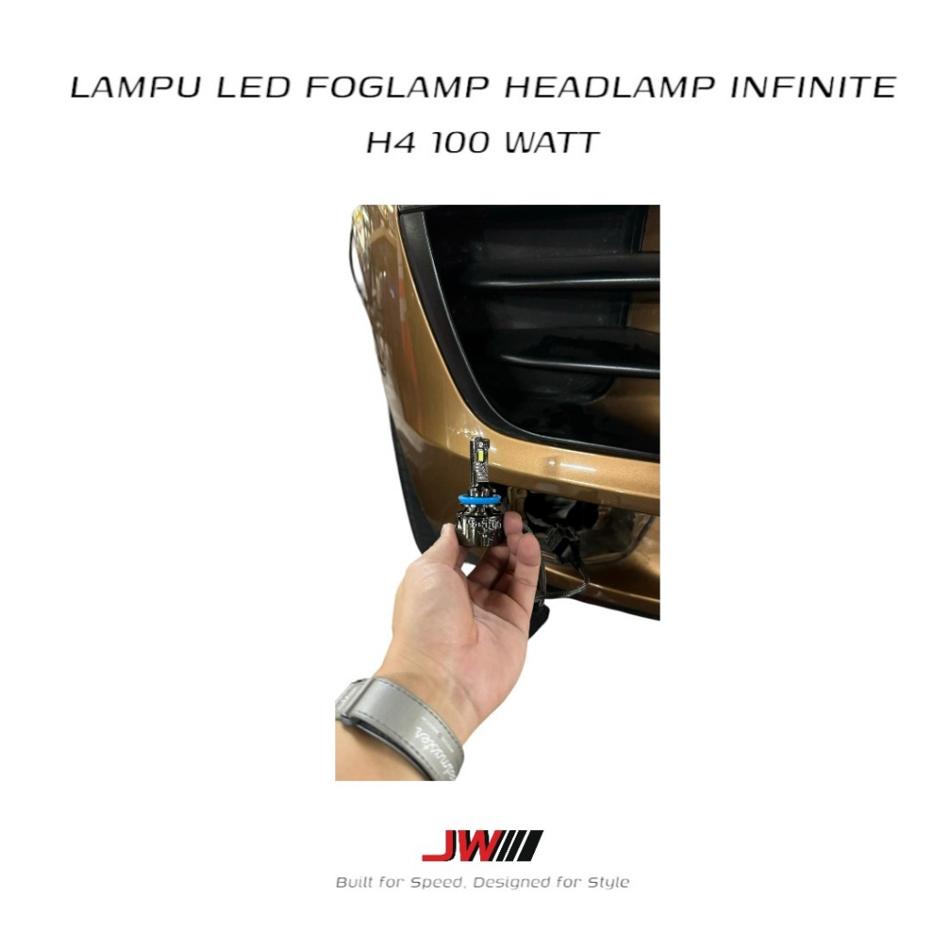 LED INFINITE TURBO FOGLAMP HEADLAMP H4 100 WATT LAMPU LED MOBIL 100 watt H4