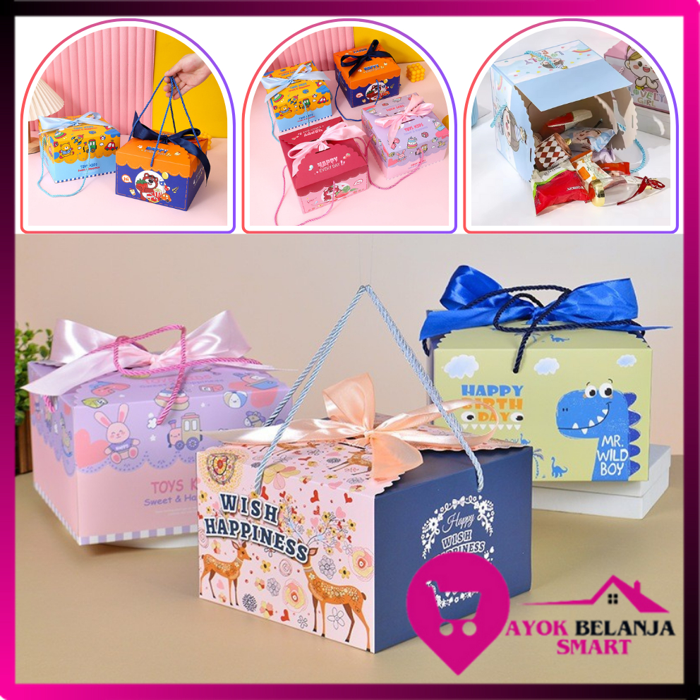 

ABS Goodie Bag Ulang Tahun Anak Motif Kartun Kotak Kado Berpita Tas Bingkisan Hadiah Hampers Ulang Tahun Anak Paper Bag Snack Karakter Kotak Souvenir Box Kue Tentengan Souvenirs Party Supplies