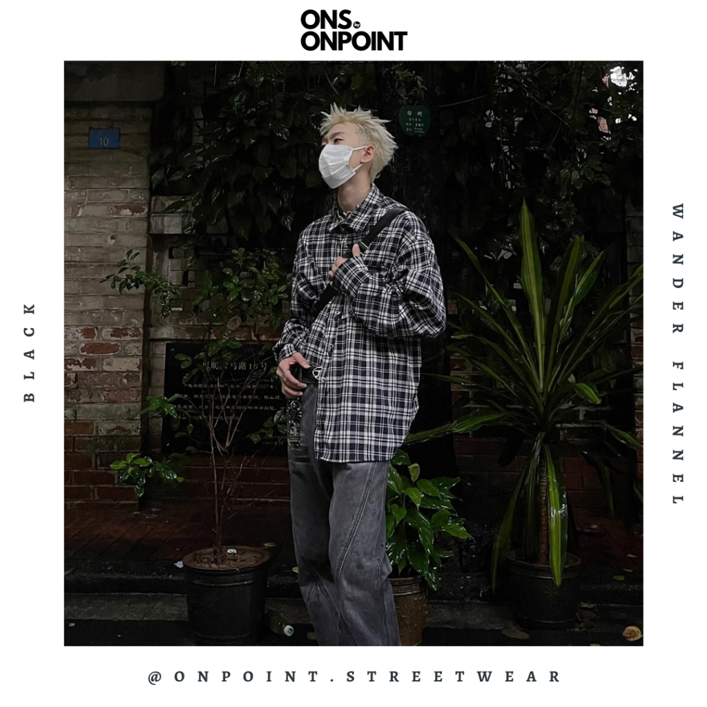 [ONS BY ONPOINT] Wander Flannel - kemeja denim pria kemeja jeans wanita oversize gaya korea sablon p