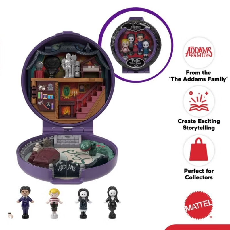 Polly Pocket Collector The Addams Family Compact - Mainan Boneka Anak Perempuan