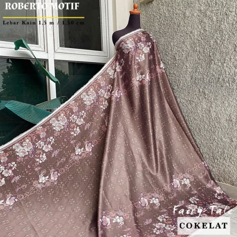 Gamis Motif Mewah Gilap Dior Silk