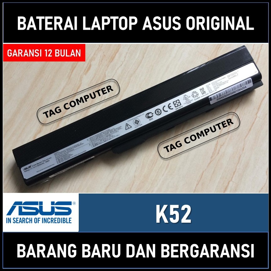 BATERAI LAPTOP ASUS K42 K42F K42J K42JA K42JC K42JE K42JB K42JR K42JK K42JV K42DR K52 ORIGINAL