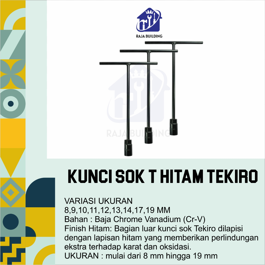 KUNCI SOK TEKIRO / KUNCI SOK T HITAM TEKIRO / KUNCI T TEKIRO / KUNCI PAS SOK T