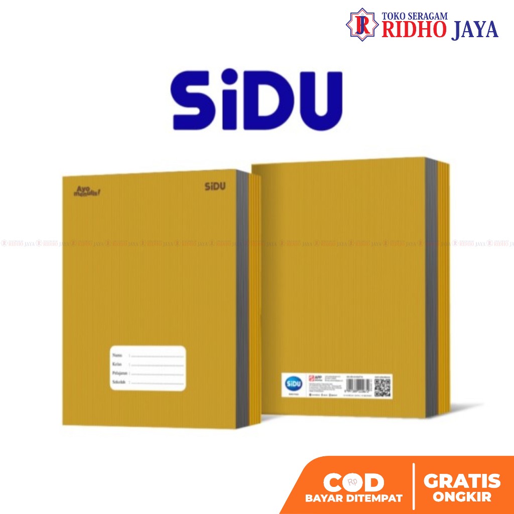 

Ridho Jaya [1pack Isi 10 Buku] SiDU Buku Tulis SIDU 38 Lembar 58 Lembar Sampul Dan Tidak Sampul (