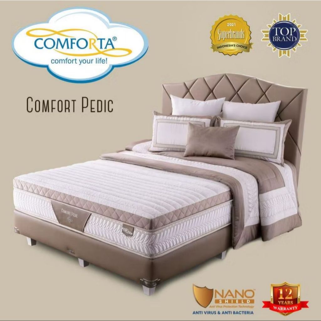 Comforta Comfort Pedic Spring Bed Full Set & Kasur Matras Tebal 33 cm