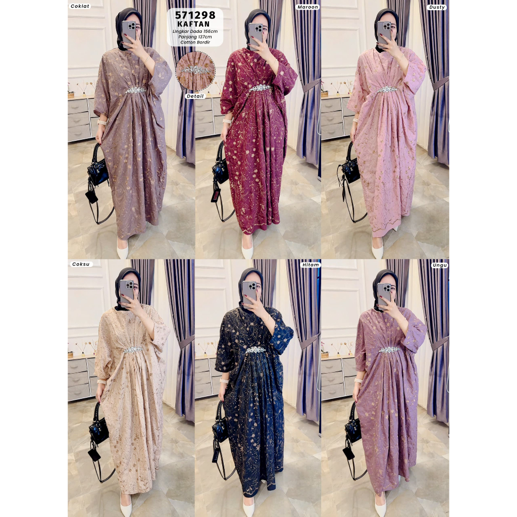 Kaftan wanita baju mewah elegan gamis pesta mewah terbaru 2025