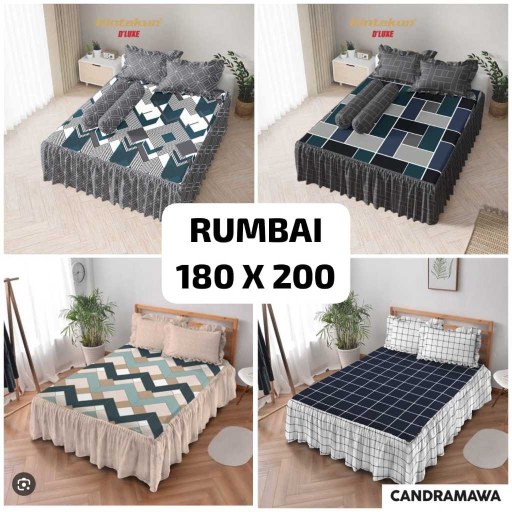 SPREI RUMBAI SIZE KING KINTAKUN UKURAN 180x200 MOTIF MINIMALIS