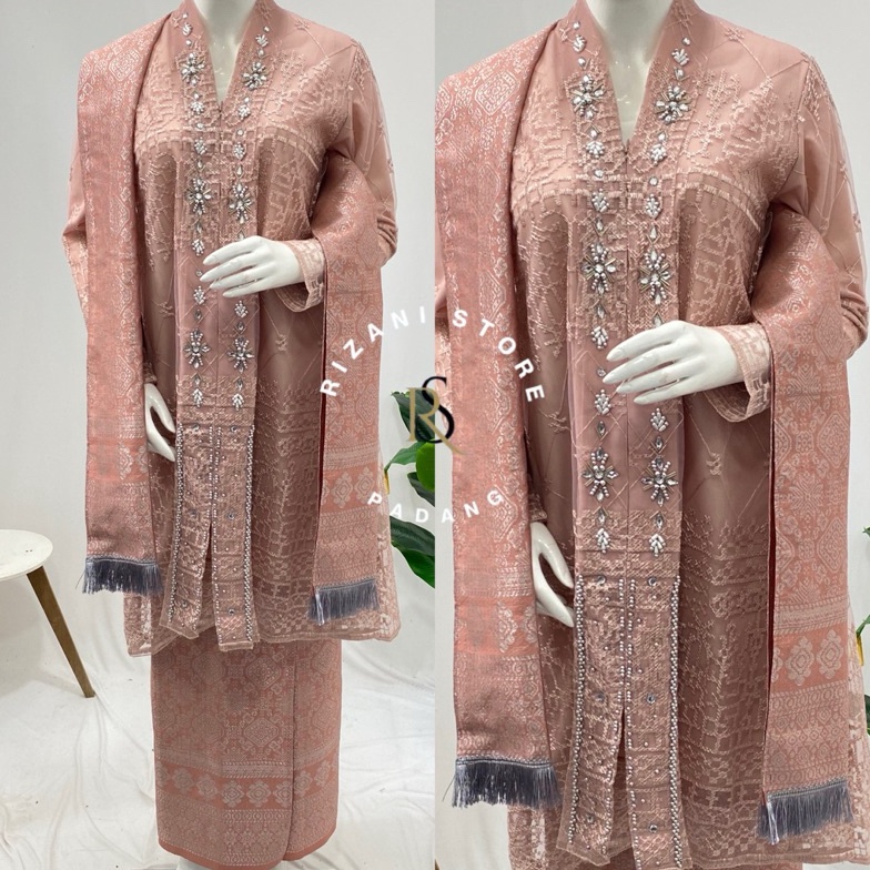 KODE Y39F SET KEBAYA SONGKET SELENDANG V KARTINI RIZANI STORE  KEBAYA JUMBO LD 13  KEBAYA IBU BESAN 
