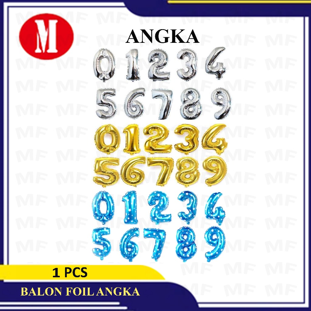 Balon Foil Angka 1 Pcs