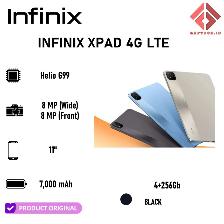 TABLET INFINIX XPAD 4G LTE 4GB 256GB GARANSI RESMI INDONESIA