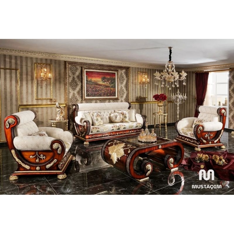 Kursi tamu klasik eropa new design bahan kayu jati