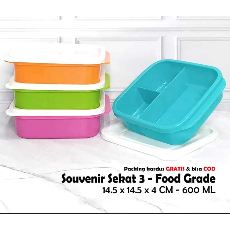 Sovenir ulang tahun TaKuma  Kotak makan/Lunch Box Takuma sekat 3 600ML